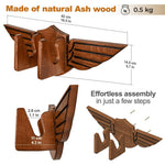 Load image into Gallery viewer, Ash Wood Skateboard Wall Mount Wings Rack for Hanging Skateboards Penny Board