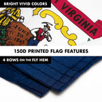 Load image into Gallery viewer, G128 Combo Pack: 6 Ft Tangle Free Spinning Flagpole (Silver) &amp; West Virginia Flag 3x5 Ft Printed 150D Polyester, Brass Grommets (Flag Included) Aluminum Flag Pole