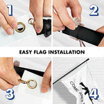 Load image into Gallery viewer, G128 Combo Pack: 6 Ft Tangle Free Aluminum Spinning Flagpole (Black) &amp; Come and Take It Rifle White Flag 3x5 Ft, Double ToughWeave Series Double Sided Embroidered 210D Polyester  Pole with Flag