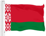 Load image into Gallery viewer, G128 Combo Pack: American USA Flag 3x5 Ft &amp; Belarus Belarusian Flag 3x5 Ft  Both LiteWeave Pro Series Printed 150D Polyester, Brass Grommets