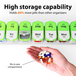 Load image into Gallery viewer, Extra Large Pill Organizer Green White 2 Times A Day Big Pill Box 7 Day Am Pm