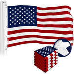 Load image into Gallery viewer, G128 5 Pack: American USA Flag  12x18 Ft  ToughWeave Series Embroidered 600D Polyester  Country Flag, Embroidered Stars, Sewn Stripes, Indoor/Outdoor, Brass Grommets