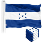 Load image into Gallery viewer, G128 5 Pack: Honduras Honduran Flag  3x5 Ft  Printed 150D Polyester  Indoor/Outdoor, Vibrant Colors, Brass Grommets, Quality Polyester, Much Thicker More Durable Than 100D 75D Polyester