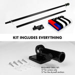 Load image into Gallery viewer, G128 Combo Pack: 6 Feet Tangle Free Spinning Flagpole (Black) Thin Blue and Red Line Flag 3x5 ft Printed 150D Brass Grommets (Flag Included) Aluminum Flag Pole