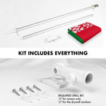 Load image into Gallery viewer, G128 Combo Pack: 6 Ft Tangle Free Aluminum Spinning Flagpole (Silver) &amp; Belarus Belarusian Flag 3x5 Ft, LiteWeave Pro Series Printed 150D Polyester  Pole with Flag Included