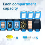 Load image into Gallery viewer, Weekly Medicine Pill Organizer Waterproof 7 Day Large Pill Box Daily Pill Case