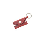 Load image into Gallery viewer, Full Grain Leather Keychain Coin Holder for Man and Women Airtag Wallet &amp; More Snap Purse Key Ring (Burgundy Red)