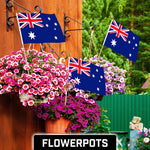 Load image into Gallery viewer, G128 24 Pack Handheld Australia Australian Stick Flags  12x18 In  Printed 150D Polyester, Country Flag, Solid Wooden Stick, Spear Gold Tip