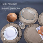 Load image into Gallery viewer, The Fine Living Co. Braided Cotton Placemats (Set of 6 15 Inches) with 6 Free Coasters Washable Anti Slip Heat Resistant Mats Boho Woven Round Table Mats for House Decor Kitchen and Dining