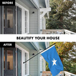 Load image into Gallery viewer, Flag Pole 6FT Black Tangle Free &amp; Somalia Somalian Flag 3x5 Ft Combo Printed 150D Polyester By G128