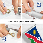 Load image into Gallery viewer, Combo Pack 6 Ft Tangle Free Aluminum Spinning Flagpole Silver Namibia Namibian