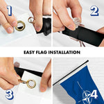 Load image into Gallery viewer, G128 Combo Pack: 6 Ft Tangle Free Aluminum Spinning Flagpole (Black) &amp; North Atlantic Treaty Org NATO Flag 3x5 Ft, LiteWeave Pro Series Printed 150D Polyester  Pole with Flag Included