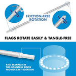 Load image into Gallery viewer, G128 Combo Pack: 6 Ft Tangle Free Aluminum Spinning Flagpole (Silver) &amp; Texas TeaStained Flag 3x5 Ft, ToughWeave Pro Series Embroidered 420D Polyester  Pole with Flag Included