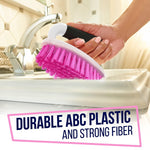 Load image into Gallery viewer, Scrub Brush Set of 3pcs Cleaning Shower Scrubber Ergonomic Handle Black Pink