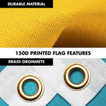Load image into Gallery viewer, G128 Combo Pack: 6 Ft Tangle Free Aluminum Spinning Flagpole (Black) &amp; Kazakhstan Kazakhstani Flag  3x5 Ft LiteWeave Pro Series Printed 150D Polyester  Pole with Flag Included