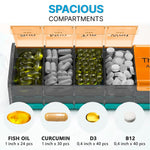 Load image into Gallery viewer, Extra Large Pill Organizer   XXL Vitamin Holder for Weekly Supplements   Double Sided Pill Box 7 Day with Big AM PM Compartments Huge Daily Medicine Dispenser 2 Times a Day Reliable and Easy to Use