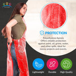 Load image into Gallery viewer, Red Plastic Disposable Aprons Adults for Painting 28 x 46 Inch Pack of 100 Disposable Plastic Aprons 1.5 Mil. Unisex Waterproof Polyethylene Painting Apron for Food Industry