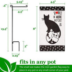 Load image into Gallery viewer, G128 Garden Flag &amp; Stand Home is Where My Cat Is  4x8 Inch  Printed Blockout Polyester