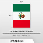Load image into Gallery viewer, Mexico Mexican Bunting Banner Flag 8.2 x 5.5 Inch, Full String 33 Feet  Printed 150D Polyester, Decorations For Bar, School, Festival Events Celebration