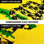 Load image into Gallery viewer, G128  6 Feet Tangle Free Spinning Flagpole (Silver) Gadsden Flag Brass Grommets Spun Polyester 3x5 ft (Flag Included) Aluminum Flag Pole