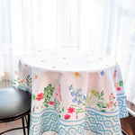 Load image into Gallery viewer, Floral Color Round Tablecloth 60 inch Diameter Non Iron Stain Resistant
