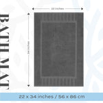 Load image into Gallery viewer, Luxury Bath Mat Floor Towel Set Grey White 22 x34 in 2 Pack Absorbent Cotton