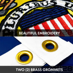 Load image into Gallery viewer, G128 Combo Pack: USA American Flag 3x5 Ft Embroidered Stars &amp; Wisconsin State Flag 3x5 Ft Embroidered Double Sided 2ply