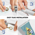 Load image into Gallery viewer, G128 Combo Pack: 6 Ft Tangle Free Spinning Flagpole (Silver) &amp; Delaware Flag 3x5 Ft Printed 150D Polyester, Brass Grommets (Flag Included) Aluminum Flag Pole