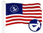 Load image into Gallery viewer, G128 American USA Yacht Ensign Nautical Flag  16x24 In  ToughWeave Series Embroidered 210D Poly  Embroidered Stars, Sewn Stripes, Indoor/Outdoor, Vibrant Colors, Brass Grommets, High Quality