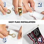 Load image into Gallery viewer, G128 Combo Pack: 6 Ft Tangle Free Aluminum Spinning Flagpole (White) &amp; We the People American Flag 3x5 Ft, LiteWeave Pro Series Printed 150D Polyester  Pole with Flag Included