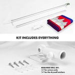 Load image into Gallery viewer, G128 Combo Pack: 6 Ft Tangle Free Spinning Flagpole (Silver) &amp; Cambodia Flag 3x5 Ft Printed 150D Polyester, Brass Grommets (Flag Included) Aluminum Flag Pole