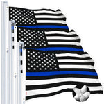 Load image into Gallery viewer, Thin Blue Line Flag 2x3FT 3Pack Embroidered Spun Polyester By G128