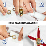 Load image into Gallery viewer, G128 Combo Pack: 6 Ft Tangle Free Aluminum Spinning Flagpole (White) &amp; Florida FL State Flag 3x5 Ft, ToughWeave Series Embroidered 210D Polyester  Pole with Flag Included
