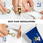 Load image into Gallery viewer, G128  6 Feet Tangle Free Spinning Flagpole (White) Wisconsin Double Sided Brass Grommets Embroidered 3x5 ft (Flag Included) Aluminum Flag Pole