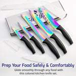 Load image into Gallery viewer, Kitchen Knife Set Professional Titanium Coated Stainless Steel Blades Dishwasher Safe Safety Sheaths 5 Knives