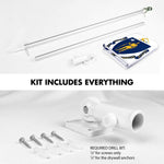 Load image into Gallery viewer, G128 Combo Pack: 6 Ft Tangle Free Spinning Flagpole (Silver) &amp; Massachusetts Flag 3x5 Ft Printed 150D Polyester, Brass Grommets (Flag Included) Aluminum Flag Pole