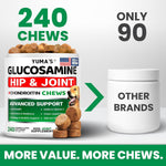 Load image into Gallery viewer, Glucosamine for Dogs Hip &amp; Joint Chews 240 Count Chondroitin &amp; MSM