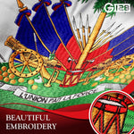 Load image into Gallery viewer, G128 5 Pack: Haiti Haitian Flag  4x6 Ft  StormFlyer Series Embroidered 220GSM Spun Polyester  Country Flag, Embroidered Design, Indoor/Outdoor, Brass Grommets, Heavy Duty, All Weather