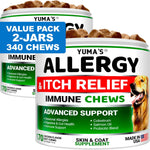 Load image into Gallery viewer, YUMA'S 2 Pack Dog Allergy Relief Chews Dog Itching Skin Relief Treatment Pills Anti Itch for Dogs Itchy and Paw Licking Dry Skin &amp; Hot Spots Omega 3 Fish Oil Skin &amp; Coat Supplement