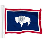 Load image into Gallery viewer, G128 Wyoming WY State Flag  3x5 Ft  LiteWeave Pro Series Printed 150D Polyester  Indoor/Outdoor, Vibrant Colors, Brass Grommets, Thicker and More Durable Than 100D 75D Polyester