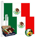 Load image into Gallery viewer, Mexico Mexican Flag 3x5 Ft 2Pack Doublesided Embroidered Polyester By G128