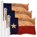 Load image into Gallery viewer, G128 3 Pack: Texas TeaStained Flag  3x5 Ft  LiteWeave Pro Series Printed 300D Polyester  Indoor/Outdoor, Vibrant Colors, Brass Grommets, Thicker and More Durable Than 100D 75D Polyester