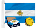 Load image into Gallery viewer, G128 Argentina (Argentinian) Flag  3x5 feet  Double Sided Embroidered 210D “ Indoor/Outdoor, Brass Grommets, Heavy Duty Polyester