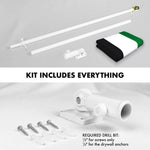 Load image into Gallery viewer, G128 Combo Pack: 6 Ft Tangle Free Spinning Flagpole (White) &amp; United Arab Emirates Flag 3x5 Ft Printed 150D Polyester, Brass Grommets (Flag Included) Aluminum Flag Pole