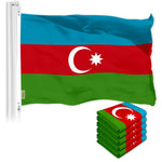 Load image into Gallery viewer, G128 5 Pack: Azerbaijan Azerbaijanis Azeris Flag  3x5 Ft  LiteWeave Pro Series Printed 150D Polyester  Country Flag, Vibrant Colors, Brass Grommets, Thicker and More Durable Than 100D 75D Polyester