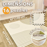 Load image into Gallery viewer, Soft EVA Foam Puzzle Play Mat for Babies and Kids for Floor Size 47x47'' Interlocking Tiles for Playrooms Nurseries and Gyms Squares Carpet for Toddlers