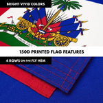 Load image into Gallery viewer, G128 Combo Pack: 6 Ft Tangle Free Spinning Flagpole (Silver) &amp; Haiti Flag 3x5 Ft Printed 150D Polyester, Brass Grommets (Flag Included) Aluminum Flag Pole