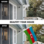 Load image into Gallery viewer, G128 Combo Pack: 6 Ft Tangle Free Aluminum Spinning Flagpole (White) &amp; Azerbaijan Azerbaijanis Azeris Flag  3x5 Ft LiteWeave Pro Series Printed 150D Polyester  Pole with Flag Included