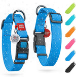 Load image into Gallery viewer, Waterproof Dog Collar 17-28 inch Neck x 1 3/5 inch Wide Plastic Buckle Adjustable Dog Collar for Large Dogs Small and Medium Dogs Breakaway Dog Collar Waterproof with Plastic Buckle and QR Dog Tag Boy &amp; Girl Dog Collars (Blue)