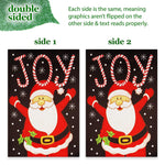 Load image into Gallery viewer, G128 Combo Pack: Garden Flag Stand Black 36 in x 16 in &amp; Garden Flag Christmas Decoration Joyful Santa 12x18 DoubleSided Blockout Fabric